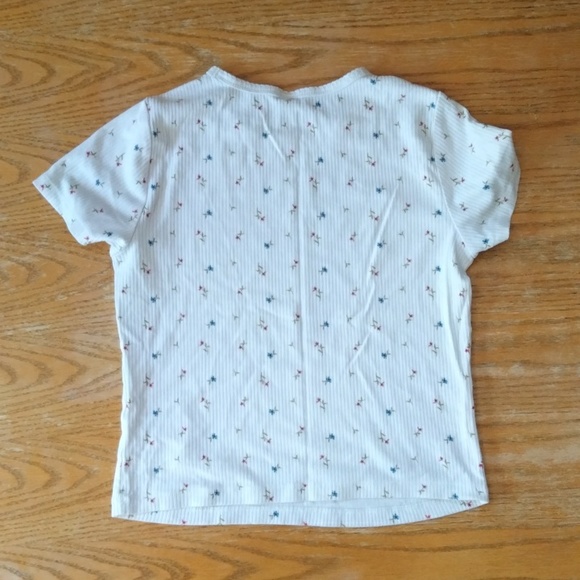 Floral Ribbed Cropped Tee - Picture 4 of 4